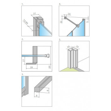 Двері душові Radaway Nes KDS II 120, ліве, 1200x2000mm, срібний profil