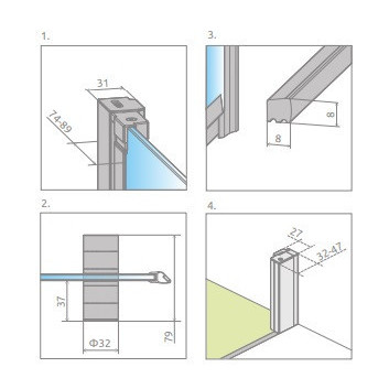 Двері душові Radaway Nes KDS II 120, ліве, 1200x2000mm, срібний profil