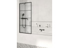 Ширма для ванни Radaway Modo New Black PNJ Factory 60, скло прозоре, чорний малюнок, 600-610x1500mm, чорний profil
