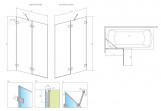 Ширма для ванни Radaway Euphoria PND 100, лівий, скло прозоре, 1000-1010x1500mm, profil хром