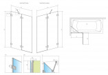 Ширма для ванни Radaway Euphoria PNJ 60, скло прозоре, 600-610x1500mm, profil хром