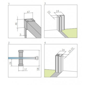 Ширма для ванни Radaway Euphoria PNJ 60, скло прозоре, 600-610x1500mm, profil хром