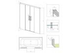 Ширма для ванни Radaway Euphoria PNJ 60, скло прозоре, 600-610x1500mm, profil хром