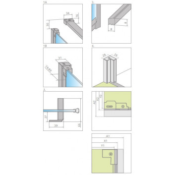 Двері душові для ніши Radaway Essenza Pro Gold DWJ 130, праве, 1300x2000mm, золотий profil