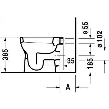 Раковина підлогова Duravit D-Code, 48x35cm, злив горизонтальний, HygieneGlaze, біла