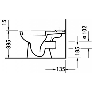 Раковина підлогова Duravit D-Code, 65x36cm, злив вертикальний, HygieneGlaze, біла