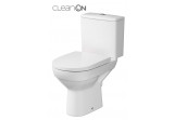 Kompakt WC Cersanit City CleanOn, 67x37,5cm, раковина bezkołnierzowa, сидіння duroplastowa з мікроліфтом, злив горизонтальний, doprowadzenie wody od boku, білий