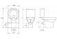 Kompakt WC Cersanit Carina, 62,5x35,5cm, сидіння duroplastowa з мікроліфтом, злив горизонтальний, doprowadzenie wody od dołu, білий