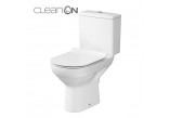 Kompakt WC Cersanit City CleanOn, 67x37,5cm, раковина bezkołnierzowa, сидіння slim duroplastowa з мікроліфтом, злив горизонтальний, doprowadzenie wody od boku, білий