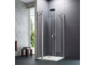 Розпашні двері Huppe Design pure чотирикут., 1000mm, з фіксованим сегментом, маятникові, універсальні, Anti-Plaque, profil хром eloxal