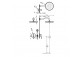 Душовий комплект Tres Clasic, прихований, змішувач термостатичний, сталь