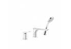 Однорычажный для ванны Gessi Rilievo, на 3 отвори, 2 виходи wody, душовий комплект, хром