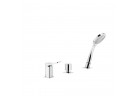 Однорычажный для ванны Gessi Rilievo, на 3 отвори, 2 виходи wody, душовий комплект, do przelewu z funkcją napełniania, хром