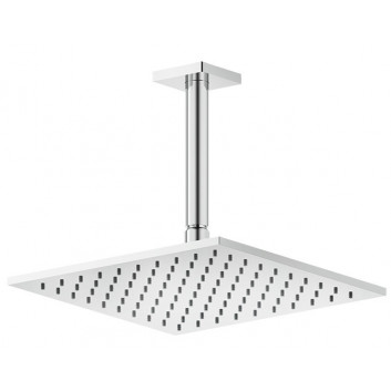 Верхній душ Gessi Rilievo, квадратна, 250x250mm, тримач настінні 389mm, хром