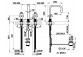Змішувач для раковини на 3 отвори Gessi Inciso, підлогова, висота 145mm, клапан automatyczny, uchwyty krzyżowe, хром