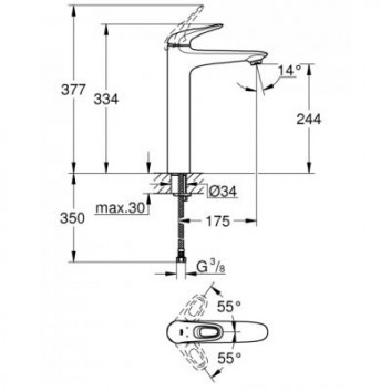 Змішувач для умивальника Grohe Eurostyle висока 334mm хром - sanitbuy.pl