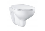 Підвісний унітаз Grohe Bau Ceramic, 53x37cm, bez kołnierza, з сидінням з мікроліфтом, білий альпійський