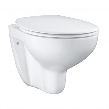 Підвісний унітаз Grohe Bau Ceramic, 53x37cm, bez kołnierza, з сидінням з мікроліфтом, білий альпійський