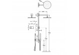 Електронний душовий комплект Tres Shower Technology, прихований, термостатичний, верхній душ 300mm, чорний мат. 