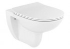 Раковина підвісна WC Roca Debba Rimless Round, 54x35,5cm, bez kołnierza, з сидінням slim wolnoopadającą duroplast, біла