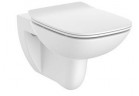 Раковина підвісна WC Roca Debba Rimless Square, 54x35,5cm, bez kołnierza, з сидінням slim wolnoopadającą duroplast, біла