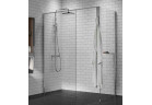 Душова кабіна Walk-In Novellini Kaudra H+H Frame, 120x90cm, лівий варіант, з полицею, profil чорний мат.