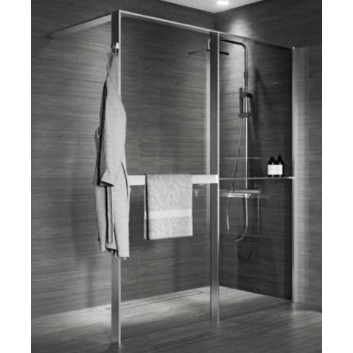 Душова стінка Walk-In для ніши Novellini Kaudra HN Frame, 180x200cm, правий варіант, білий профіль мат.