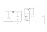 Змішувач для умивальника Besco Decco, прихований, кран 180mm, хром