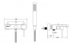 Однорычажный для ванны Besco Decco, на стінку, кран 182mm, душовий комплект, хром