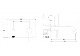 Змішувач для умивальника Besco Decco, прихований, кран 180mm, хром