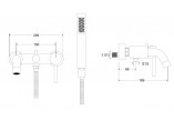 Однорычажный для ванны Besco Decco, на стінку, кран 182mm, душовий комплект, хром