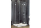 Душова кабіна квадратна Besco Viva 195, 80x80cm, для кутового входу, скло прозоре, profil хром