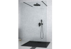 Душова кабіна Walk In Besco Aveo Due Black, 120x195cm, скло прозоре, profil чорний мат.