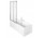 Ширма для ванни Besco Ambition Premium 2, 80,5x140cm, 2-skrzydłowy, скло прозоре, profil хром