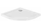 Піддон напівкруглий Besco Aron Slimline, 80x80cm, акрильний, білий