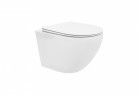 Підвісний унітаз WC Rea Carlo Mini Rimless Duroplast/Flat, 49x37cm, bez kołnierza, сидіння з мікроліфтом, біла