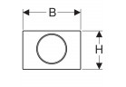 Кнопка uruchamiający Geberit Sigma10, 24,6x16,4cm, do spłukiwania z funkcją stop, нержавіюча сталь, pierścień декоративний polerowany, колір білий мат.