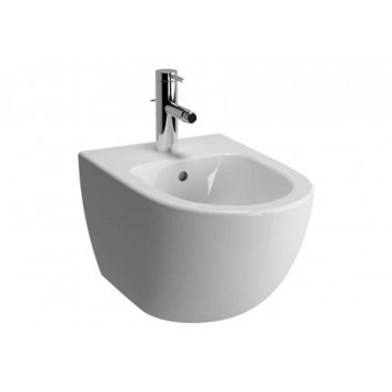 Bidet підвісний Vitra Metropole, 56x36cm, z переливом, отвір для змішувача, білий