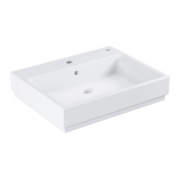 Умивальник на стільницю Grohe Cube Ceramic, 60x49cm, z переливом, отвір для змішувача, білий альпійський