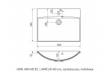 Меблевий умивальник Oristo UNI Amelia, 60x46cm, z переливом, konglomeratowa, біла