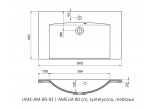 Меблевий умивальник Oristo UNI Amelia, 60x46cm, z переливом, konglomeratowa, біла
