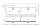 Меблевий умивальник подвійна Oristo UNI Bold, 120x46cm, z переливом, керамічна, біла