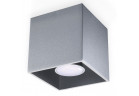 Plafon Sollux Ligthing Quad 1, 10cm, квадратний, GU10 1x40W, сірий