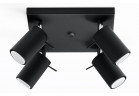 Plafon poczwórny Sollux Ligthing Ring 4, 25cm, GU10 4x40W, чорний
