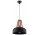Lampa навісна Sollux Ligthing Casco, 30cm, E27 1x60W, чорний/дерево naturalne