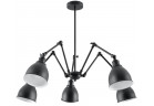 Żyrandol Sollux Ligthing Stark 5, klosz, 80cm, ruchome ramiona, E27 5x60W, чорний