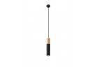 Lampa навісна Sollux Ligthing Pablo, 8cm, GU10 1x40W, чорний/naturalne дерево