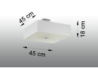 Plafon Sollux Ligthing Lokko 1, квадратний, 45x45cm, E27 5x60W, білий