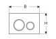 Кнопка uruchamiający Geberit Sigma21, spłukiwanie dwudzielne, скло, білий/латунь