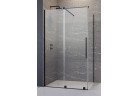 Фронт кабіни Radaway Furo Black KDJ 120, лівий варіант, з стінкою, 120x200cm, двері розсувні, скло прозоре, profil чорний